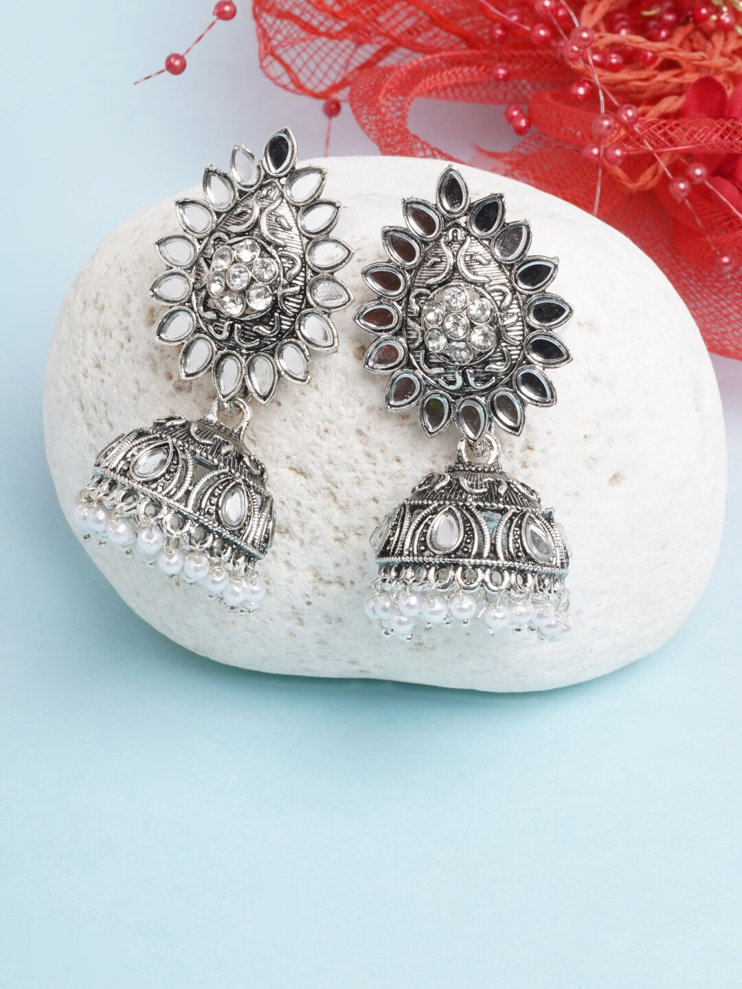 

Anouk Silver-Plated Contemporary Jhumkas Earrings