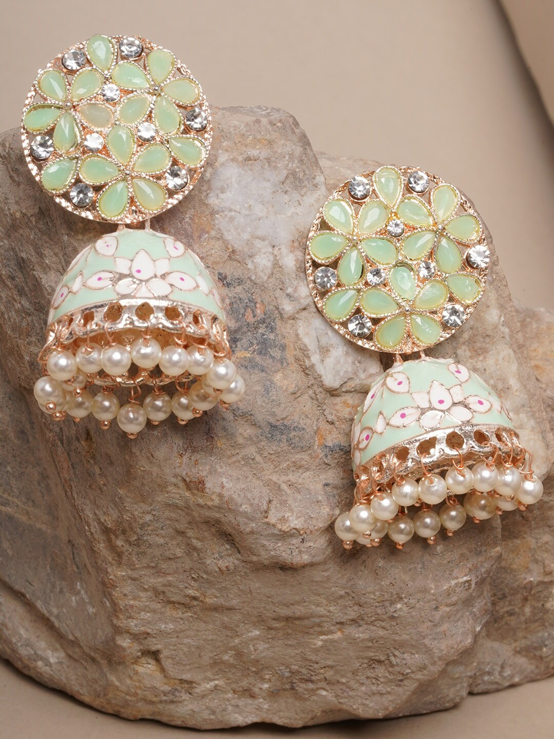 

Anouk Gold-Plated Contemporary Jhumkas Earrings