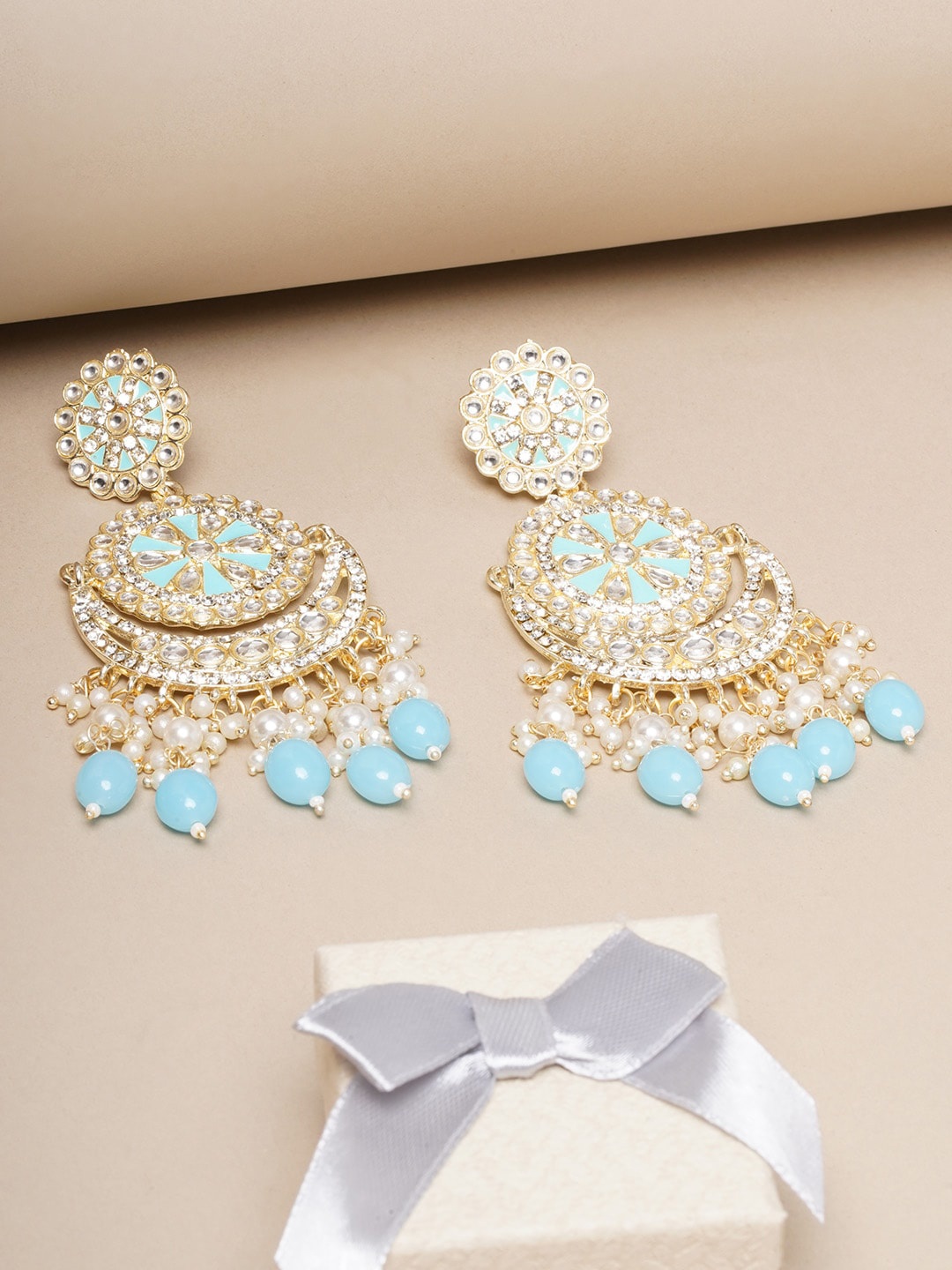 

Anouk Gold-Plated Contemporary Chandbalis Earrings, Blue