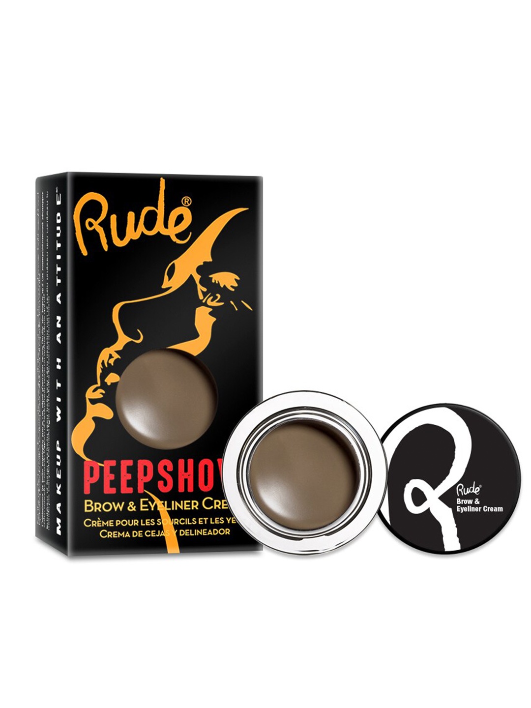 

Rude Cosmetics Peep Show Brow & Eyeliner Cream 6g - One On One, Brown