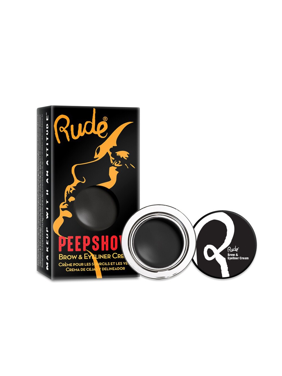 

Rude Cosmetics Peep Show Brow & Eyeliner Cream 6g - Dark Side, Black