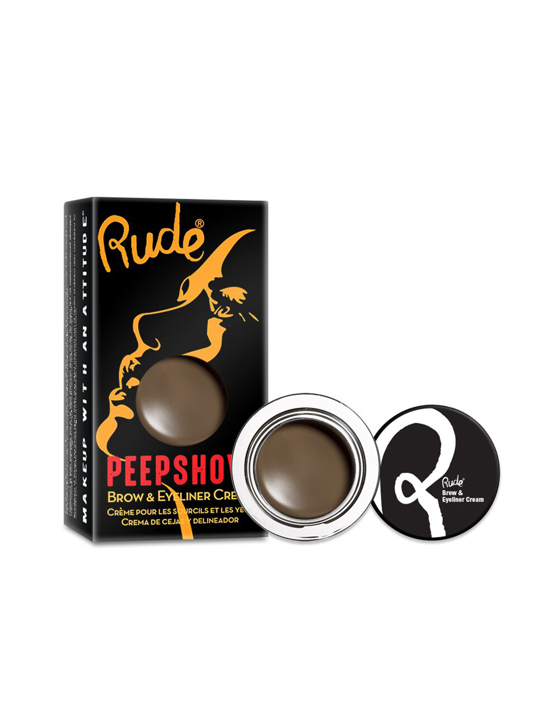 

Rude Cosmetics Cruelty-Free Peep Show Brow & Eyeliner Cream 3 g - Strip Tease, Brown