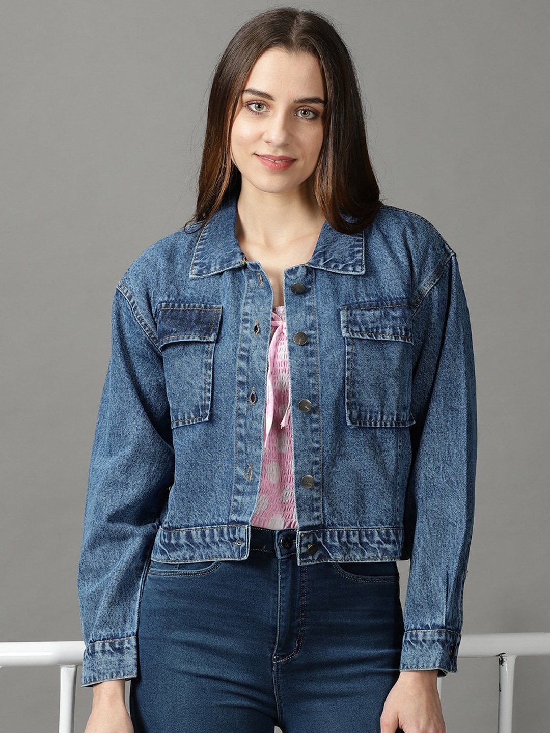 

SHOWOFF Women Denim Jacket, Blue