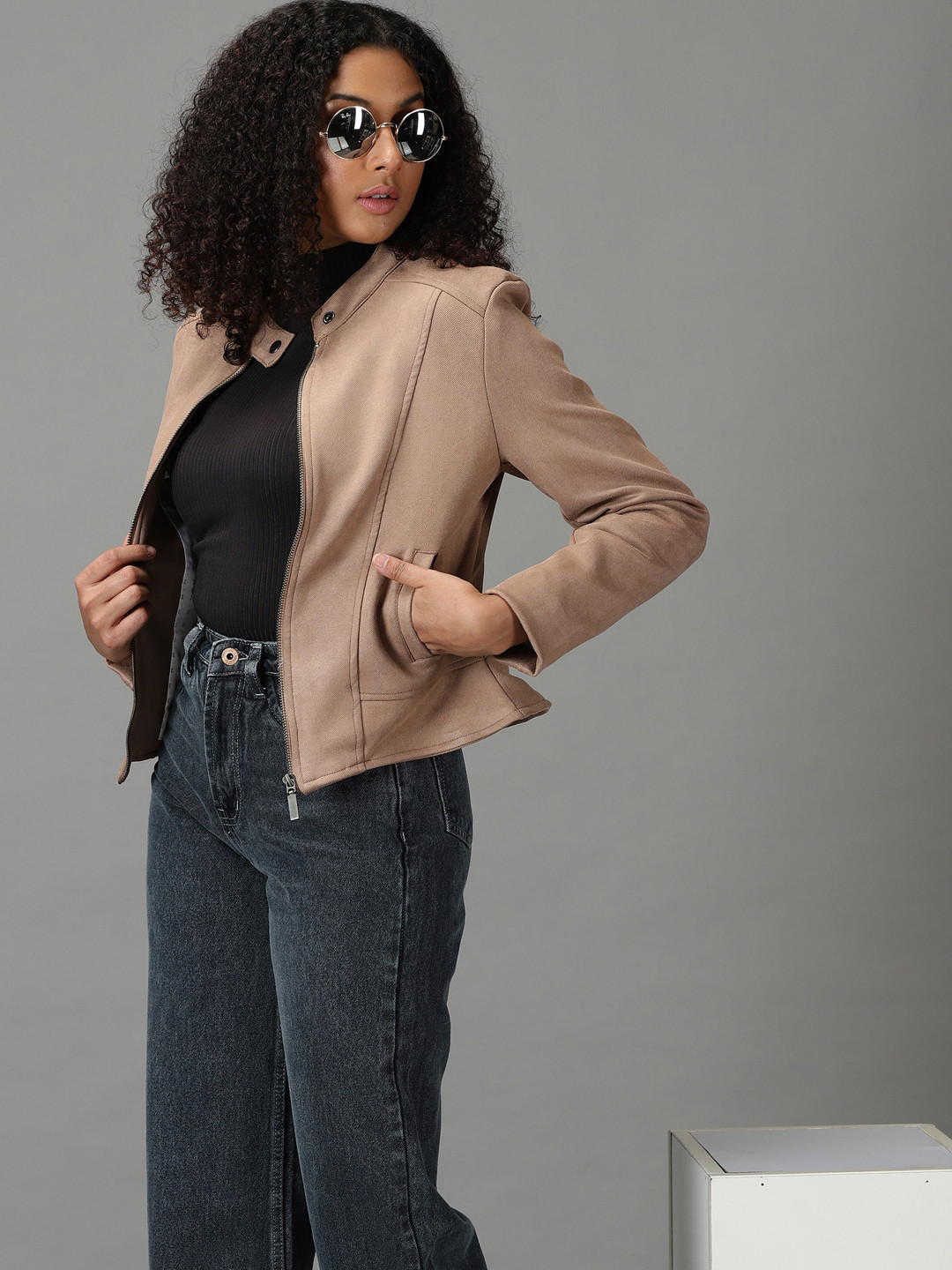 

SHOWOFF Women Corduroy Tailored Jacket, Taupe