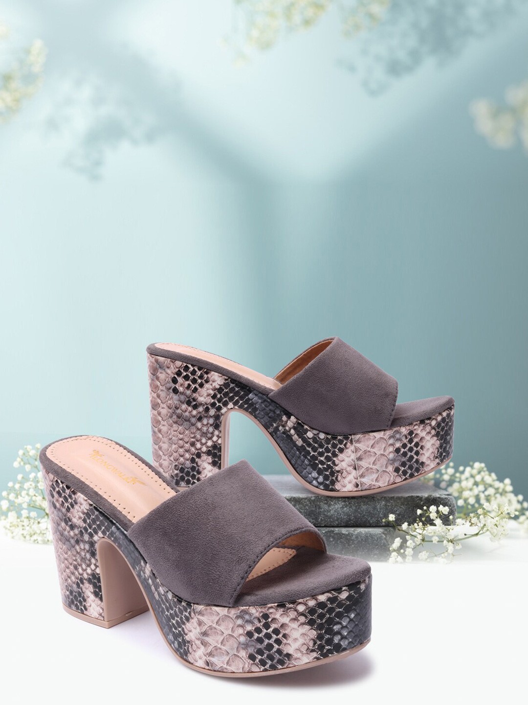 

Longwalk Suede Block Peep Toes, Grey
