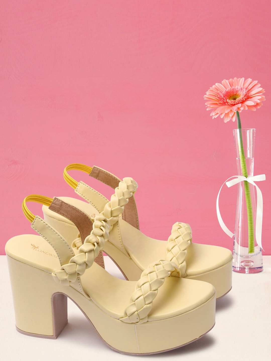 

Longwalk Open Toe Platform Heels, Yellow