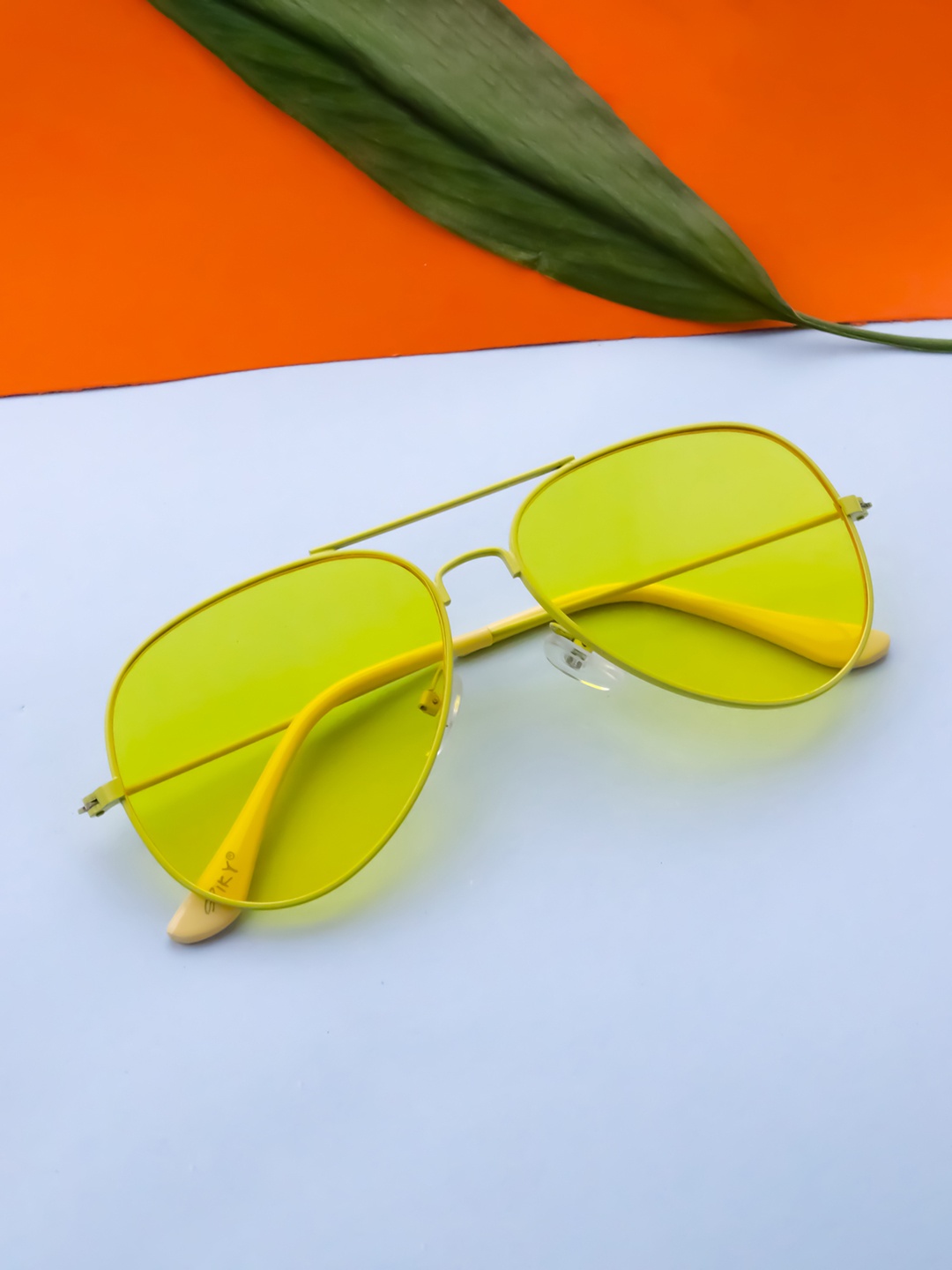 

Spiky Kids Aviator Sunglasses with UV Protected Lens, Yellow