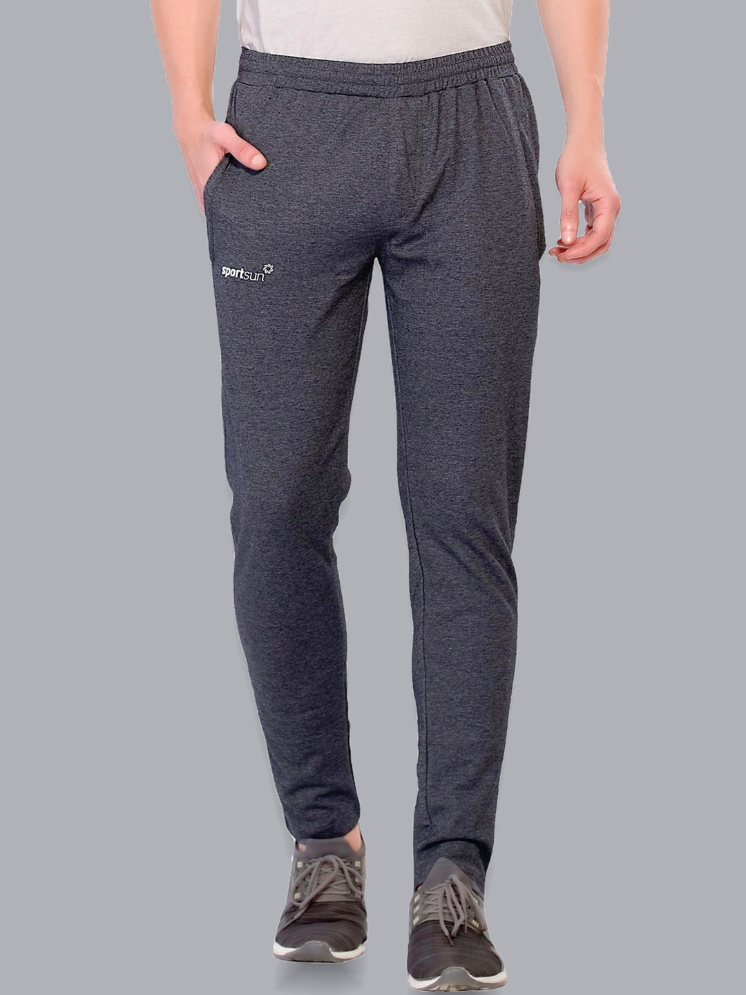 

SPORT SUN Men Cotton Track Pant, Grey melange