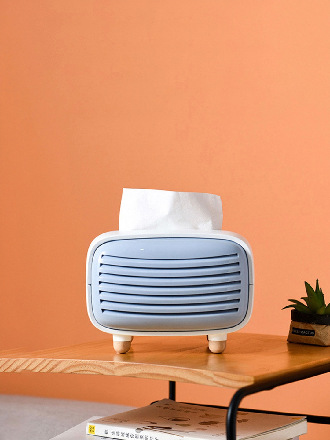 

Nestasia White & Blue Radio Tissue Box Holder