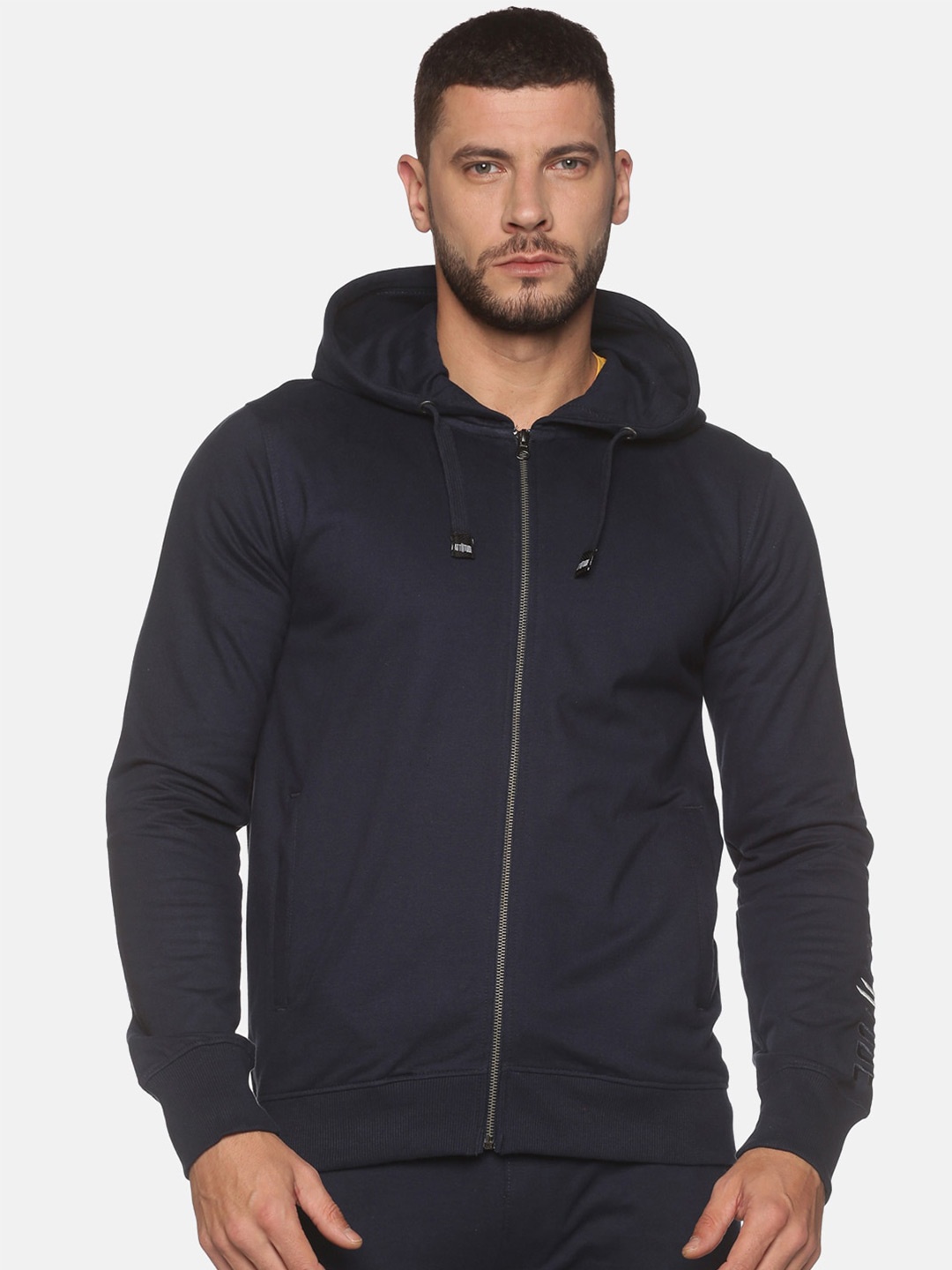

ATTIITUDE Men Hooded Pure Cotton Sweatshirt, Navy blue