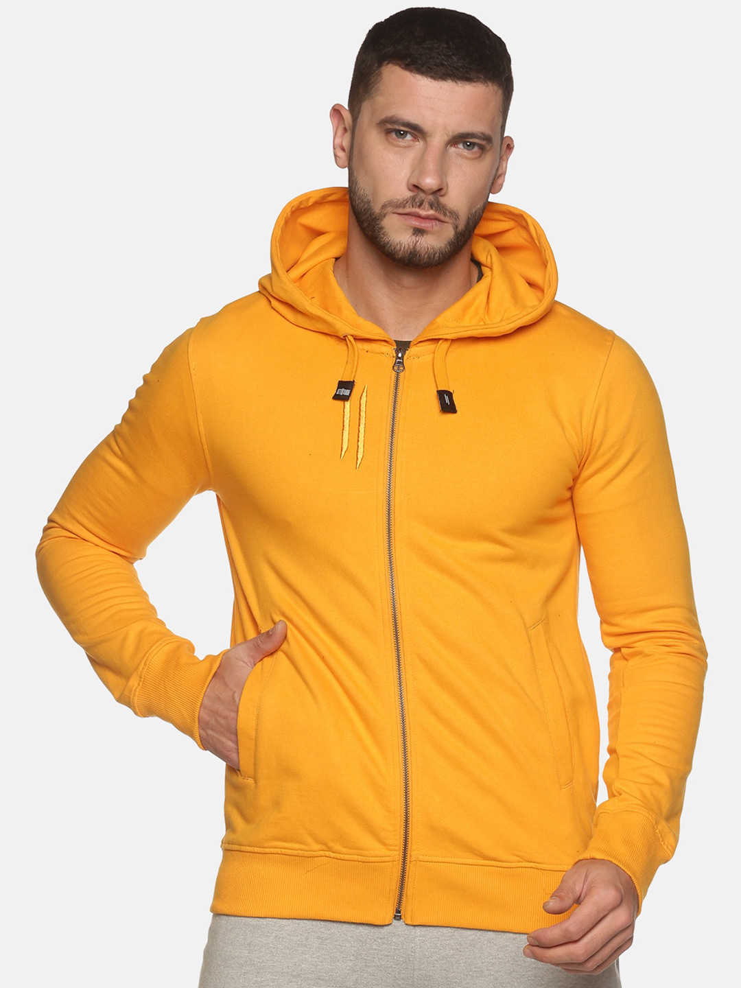 

ATTIITUDE Men Hooded Sweatshirt, Yellow