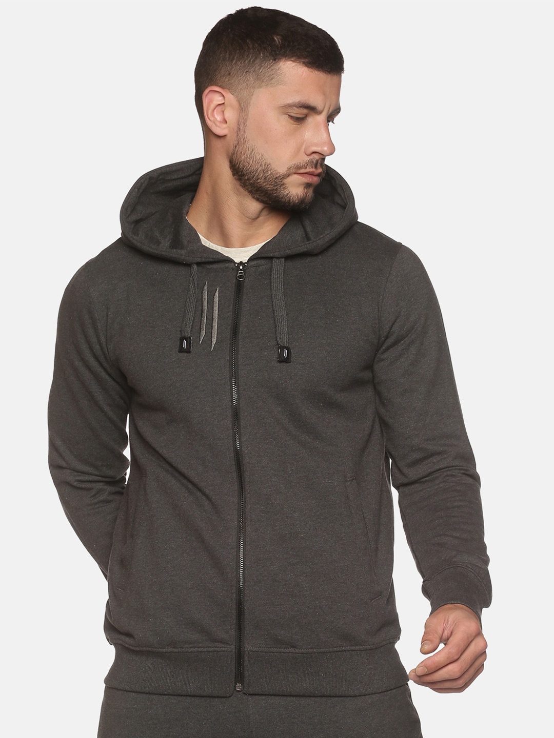 

ATTIITUDE Men Hooded Sweatshirt, Charcoal
