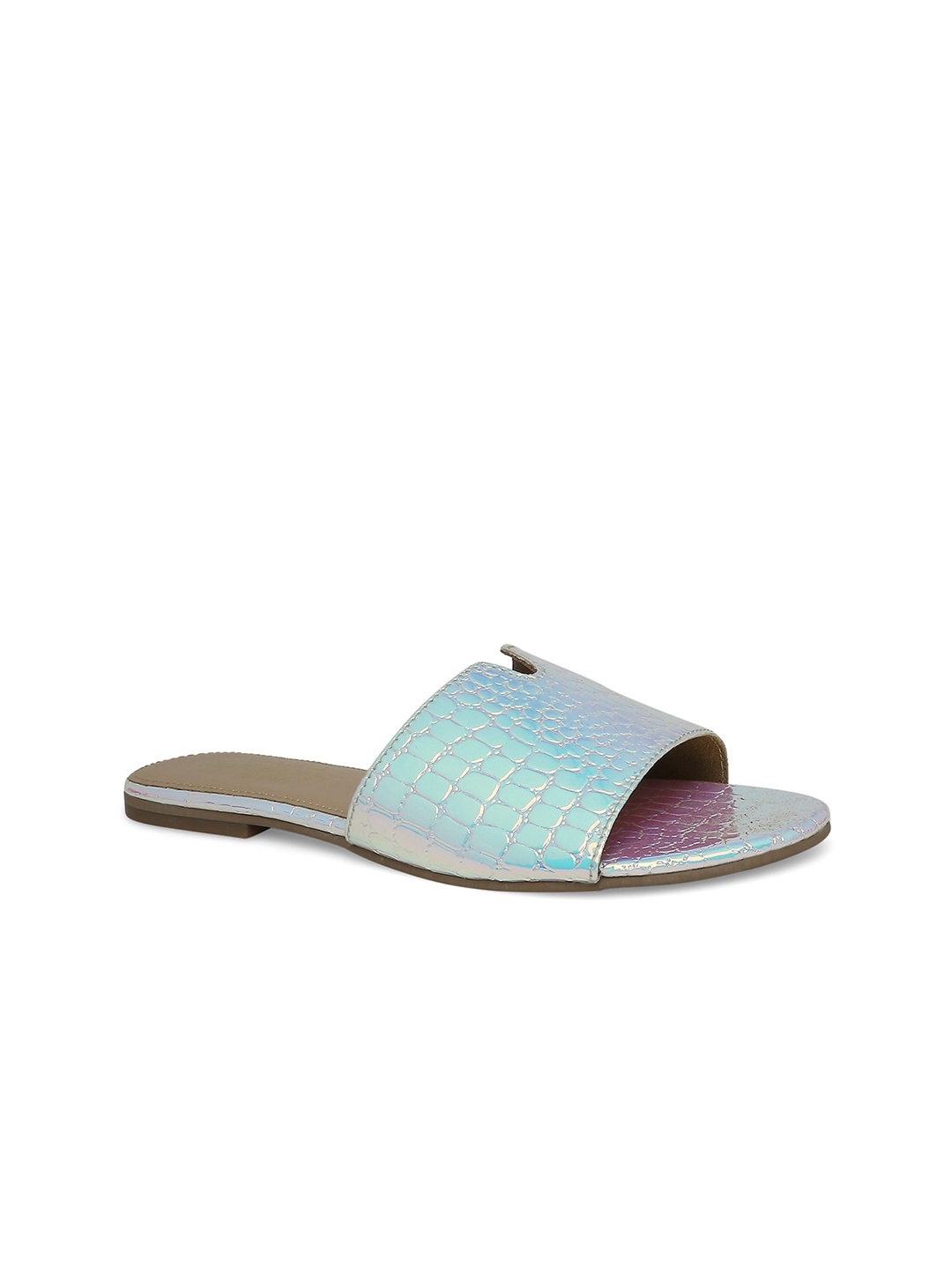 

Tao Paris WANDERLUST By Seema K Sajdeh Women Textured Open Toe Flats, Silver