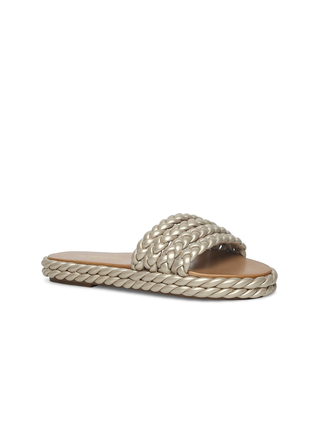 

Tao Paris WANDERLUST By Seema K Sajdeh Women Textured Open Toe Flats, Gold