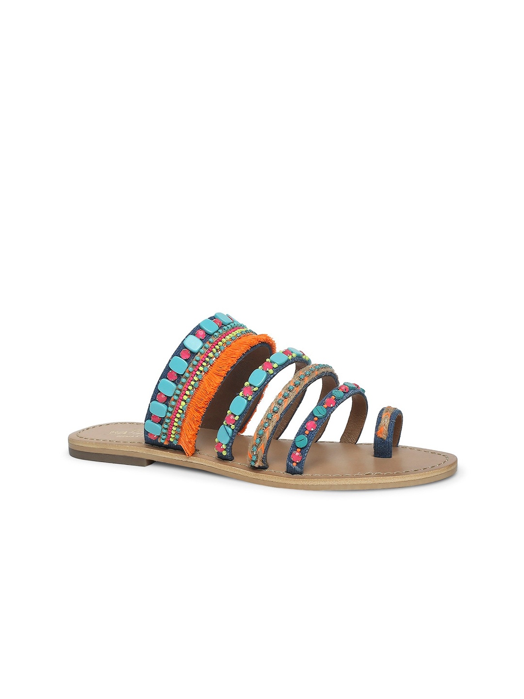 

Tao Paris WANDERLUST By Seema K Sajdeh Women Embellished One Toe Flats, Blue