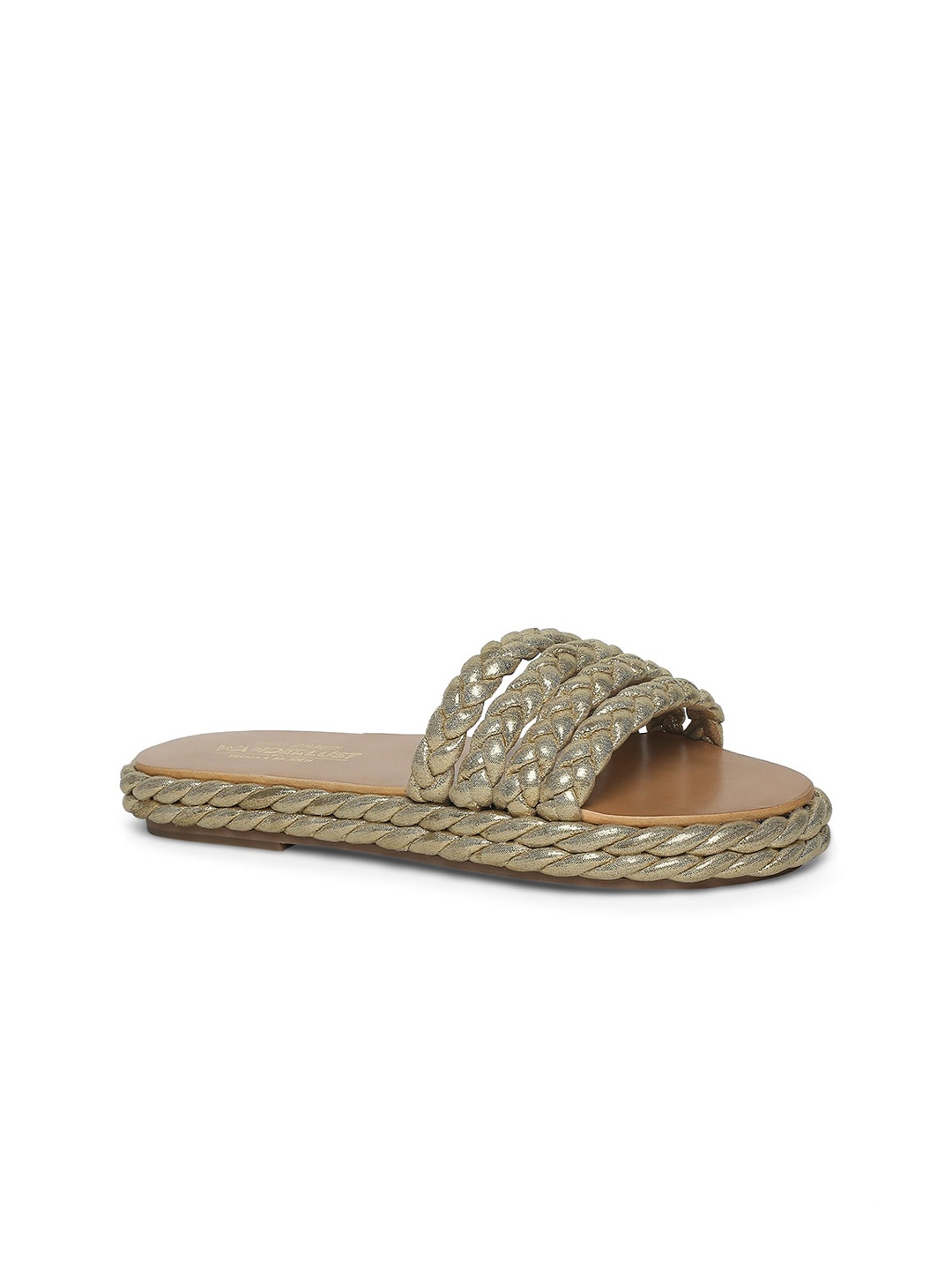 

Tao Paris WANDERLUST By Seema K Sajdeh Women Textured Open Toe Flats, Gold