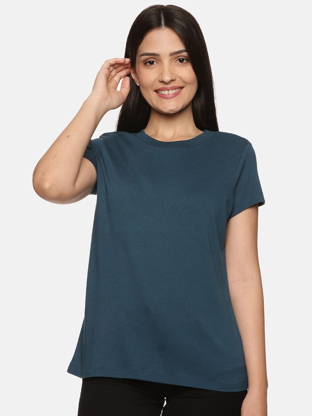 

Tailor & Circus Women Round Neck T-shirt, Teal