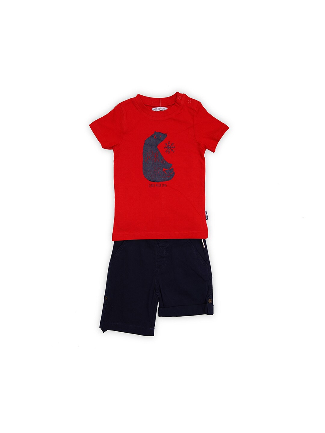 

milou Boys Printed T-shirt with Shorts Set, Red