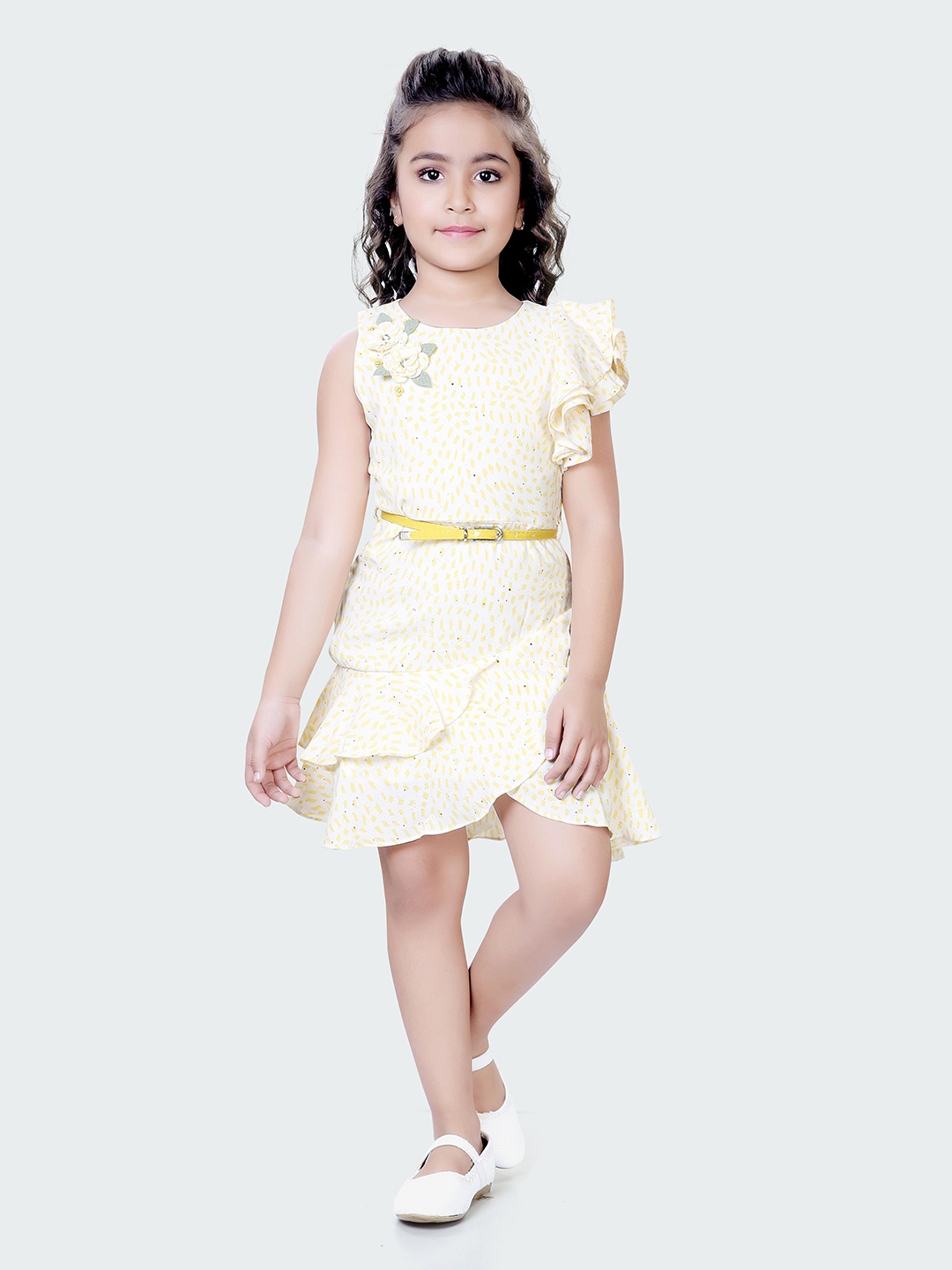 

Hunny Bunny Abstract Printed A-Line Dress, Cream