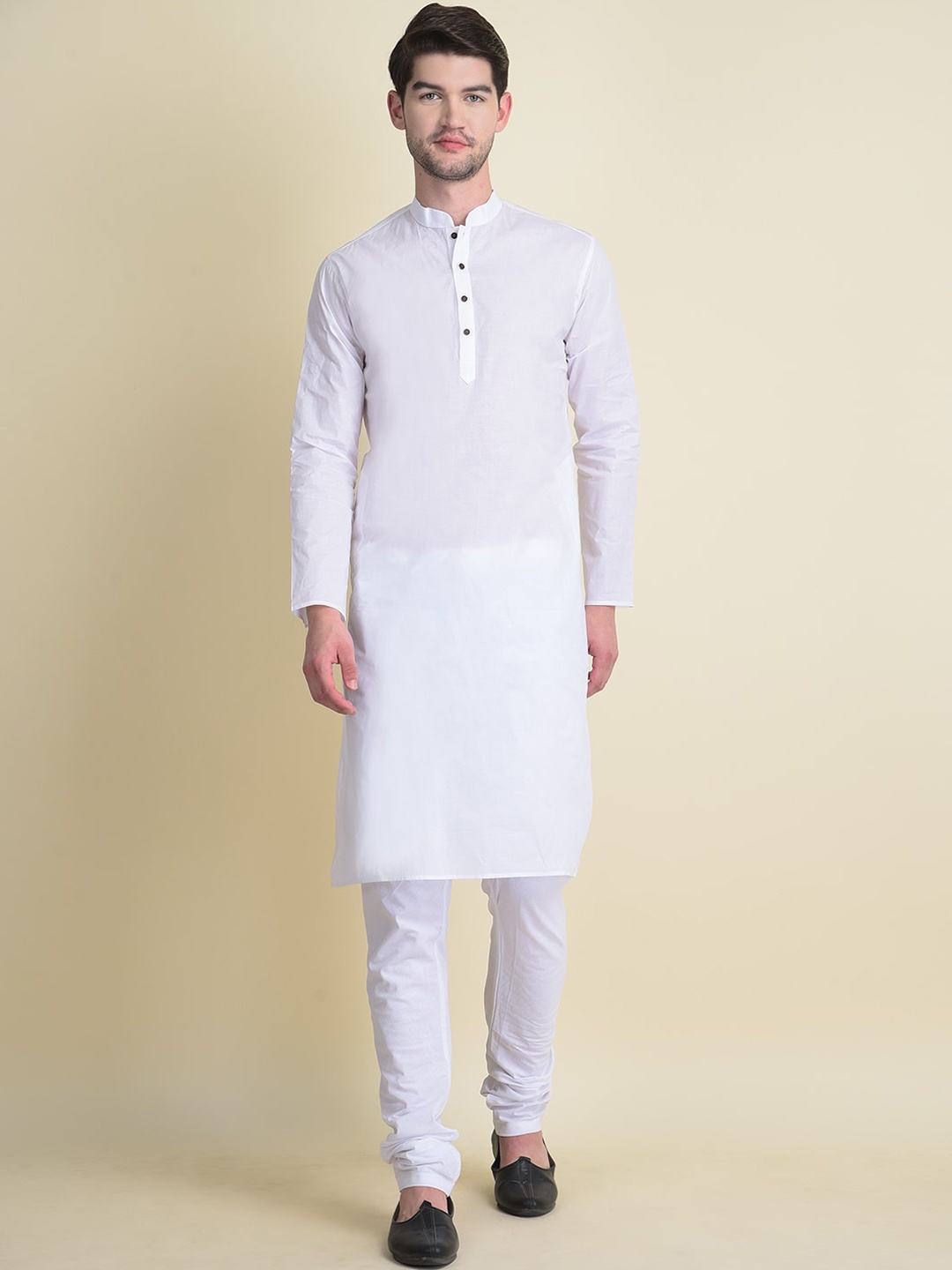 

NAMASKAR Men Cotton Kurta, White