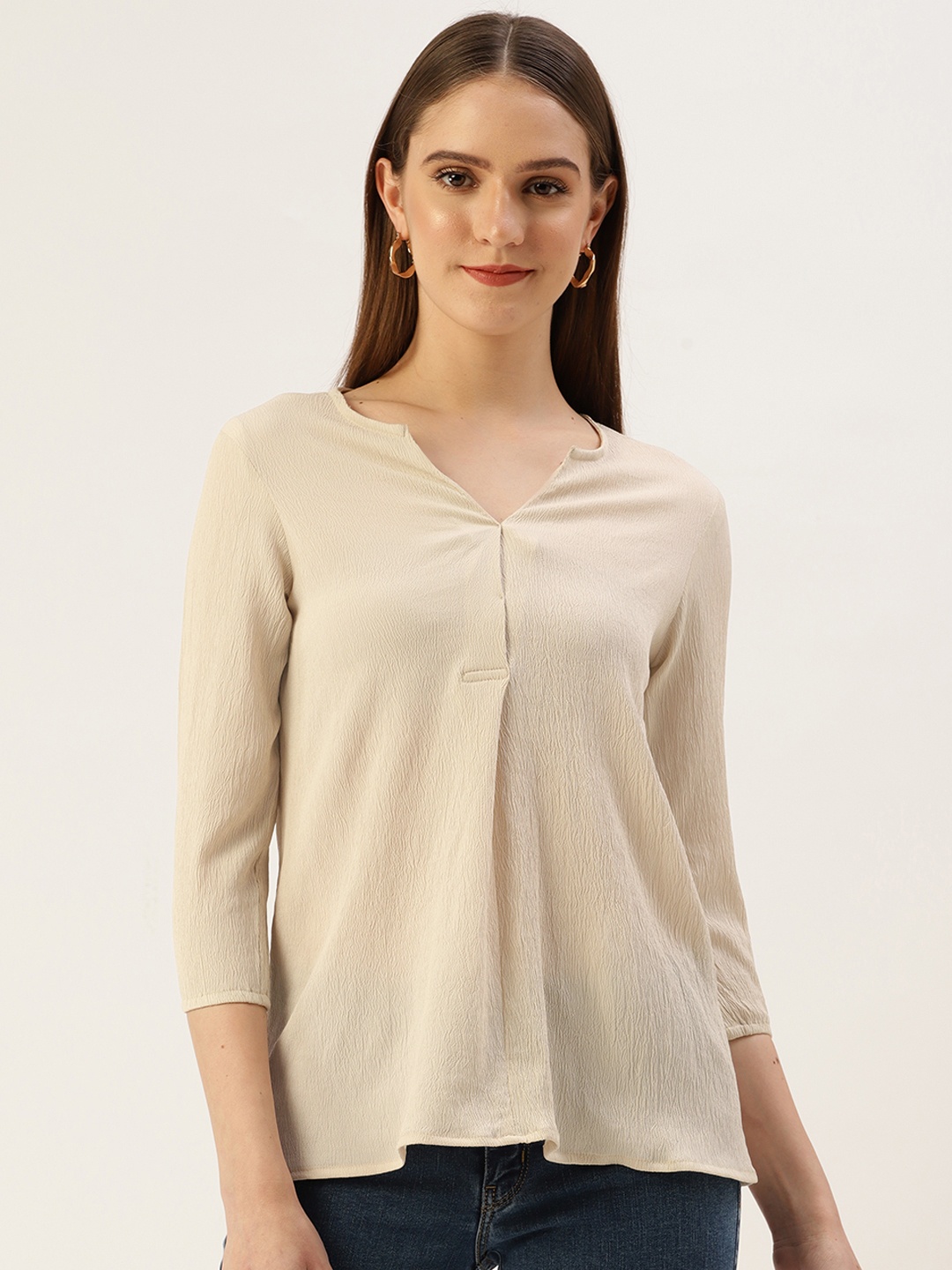 

Off Label Cream-Coloured Chiffon Top