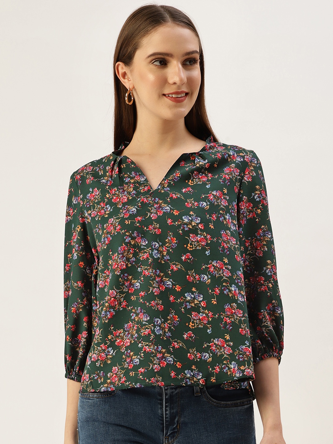 

Off Label Green Floral Top