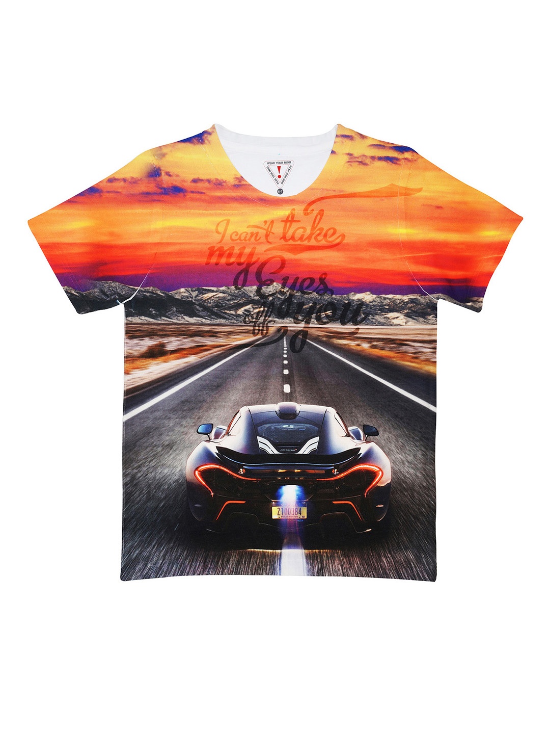 

Wear Your Mind Boys Orange & Grey Printed Round Neck T-shirt