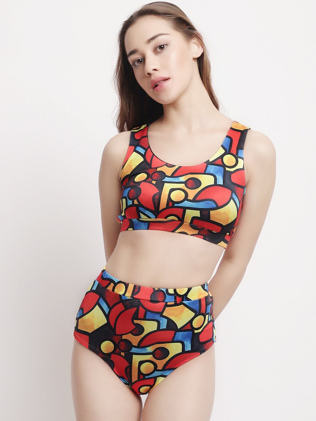

EROTISSCH Women Printed Bikini Set, Red