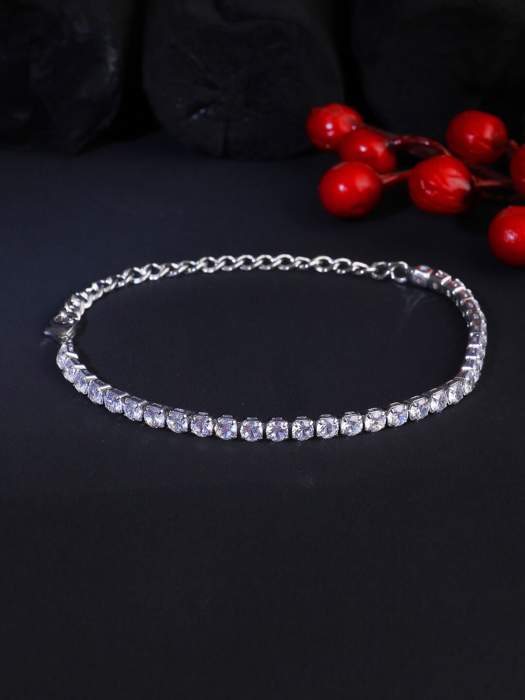 

Adwitiya Collection Women Silver-Plated Armlet Bracelet, White