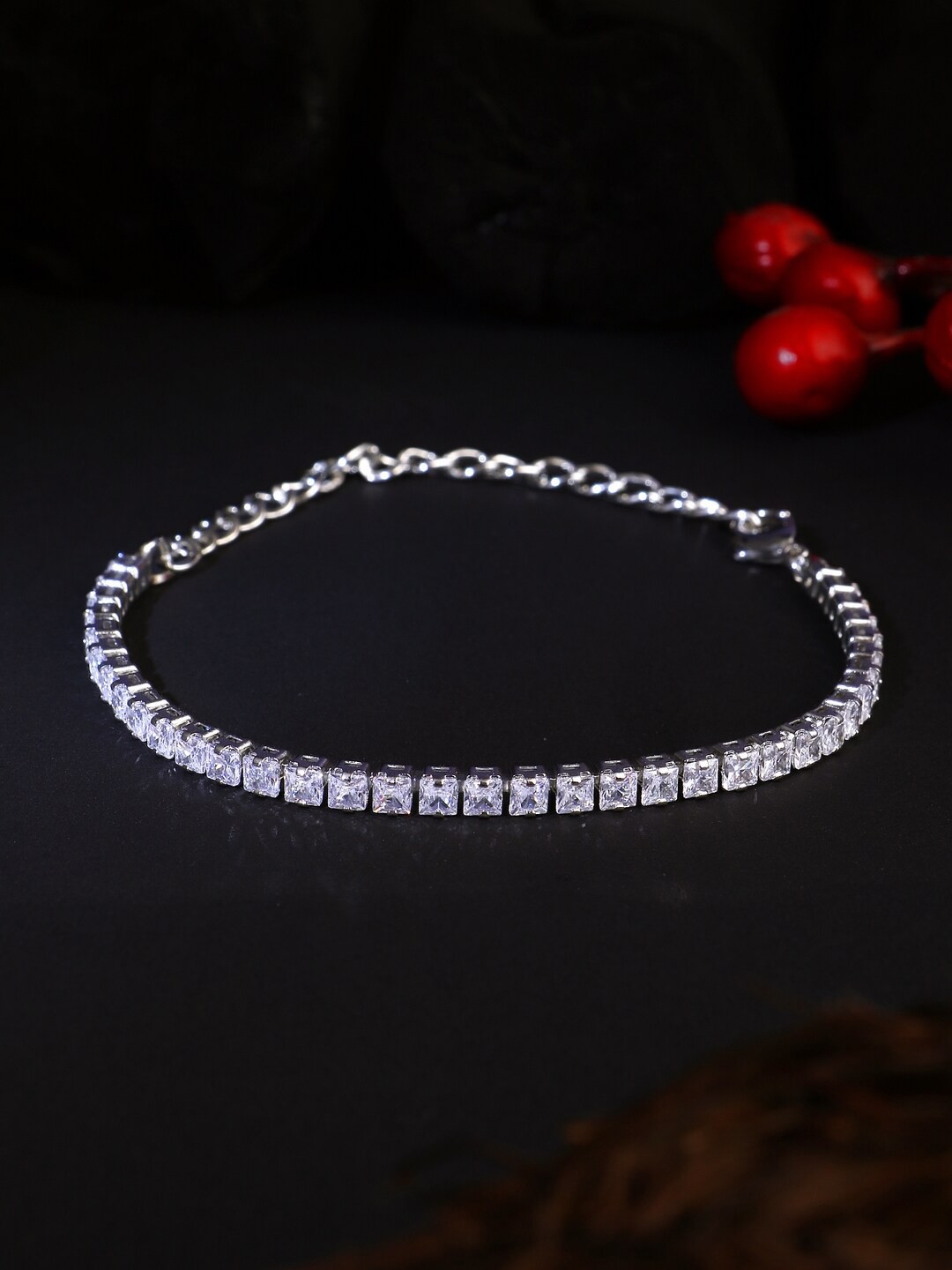 

Adwitiya Collection Women Silver-Plated Armlet Bracelet, White
