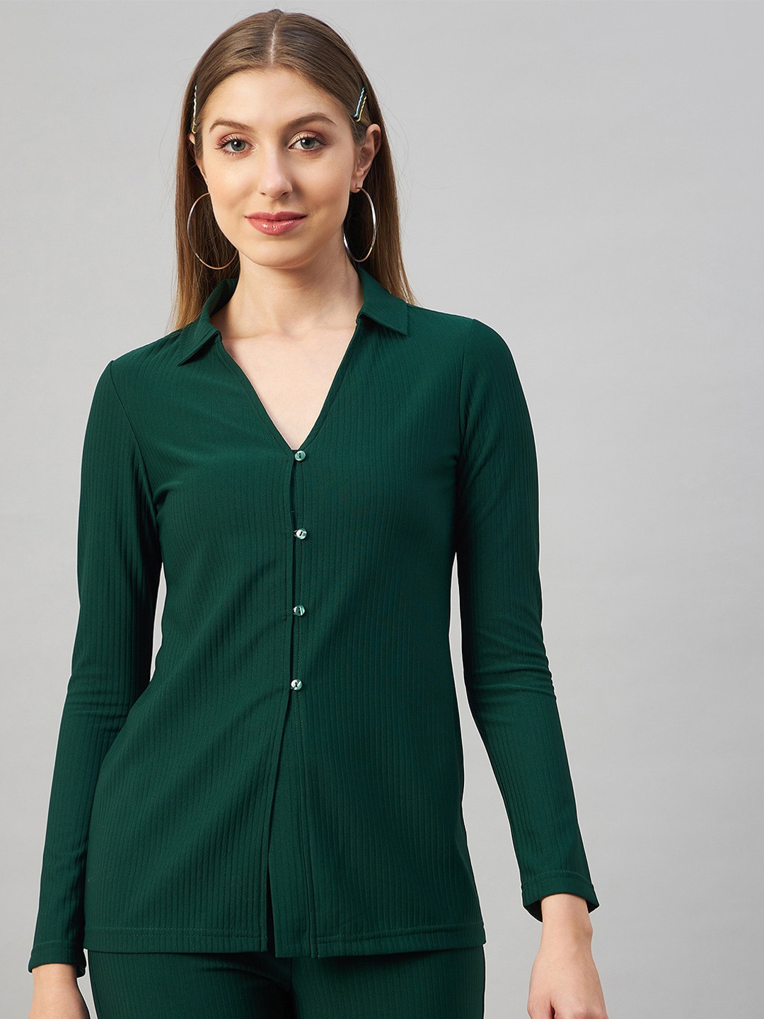 

Orchid Blues Women Casual Shirt, Green