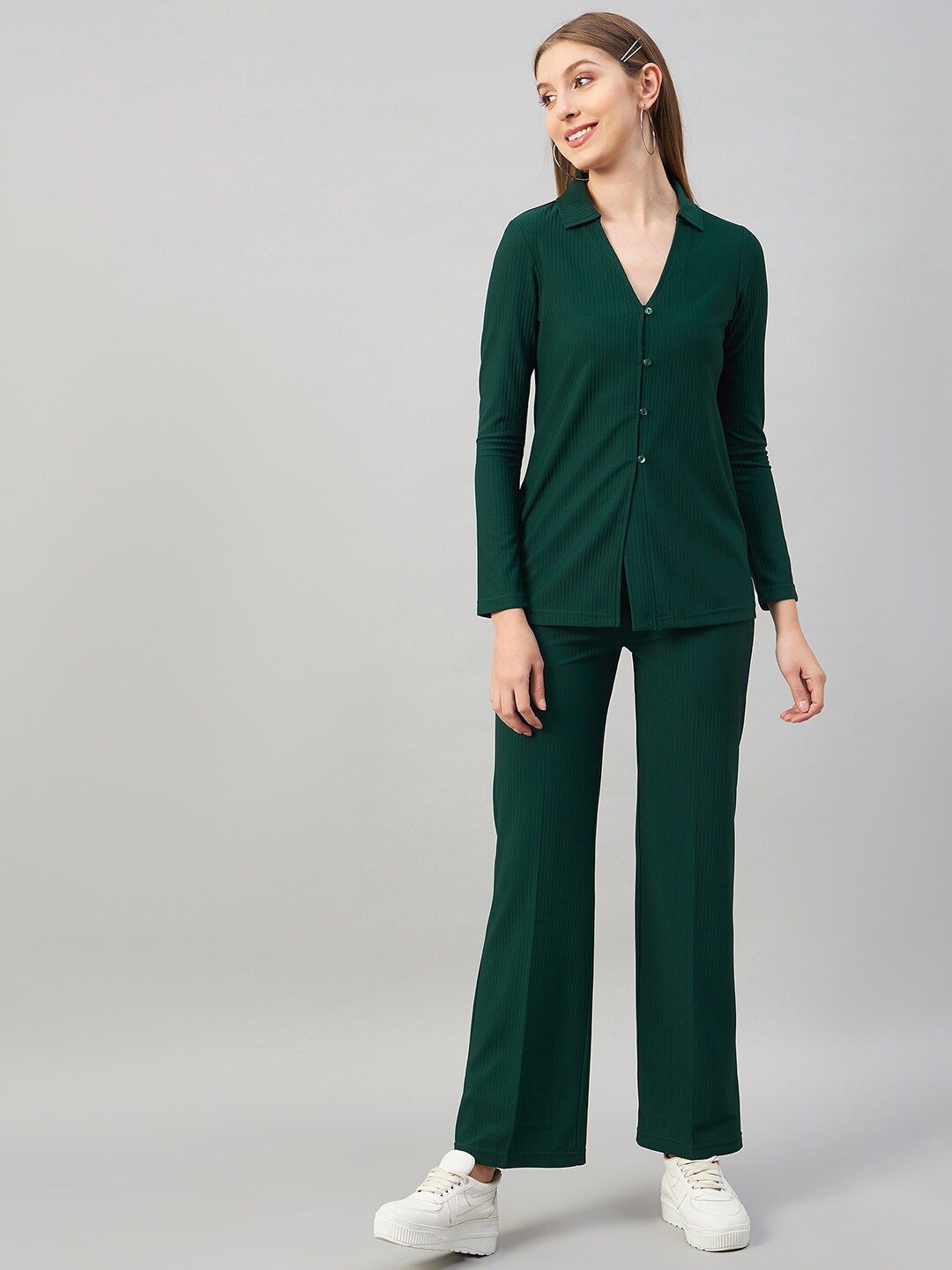 

Orchid Blues Women Shirt with Trousers, Green