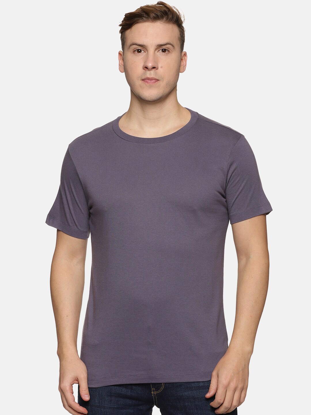 

Tailor & Circus Men Purple Round Neck Cotton T-shirt