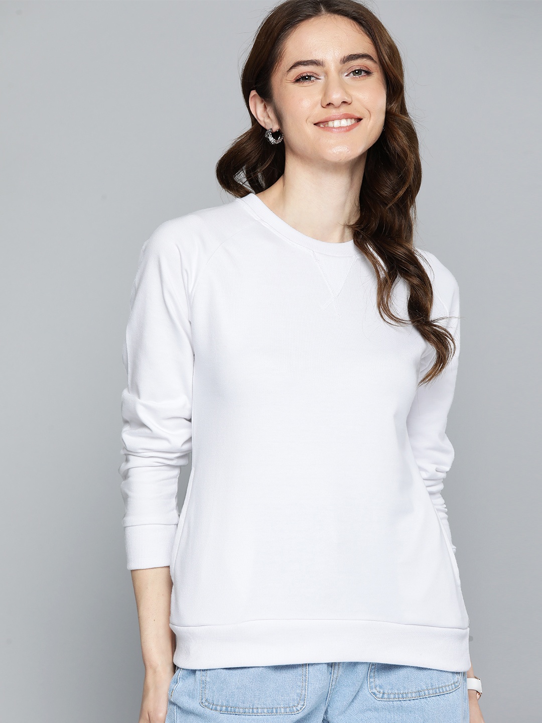 

Mast & Harbour Round Neck Sweatshirt, White