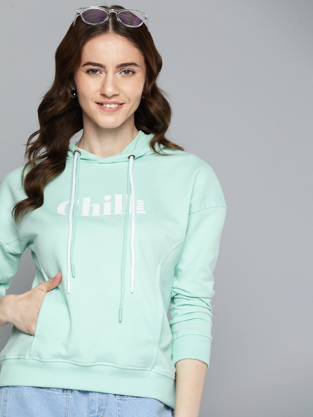 

Mast & Harbour Typography Printed Hooded Sweatshirt, Blue