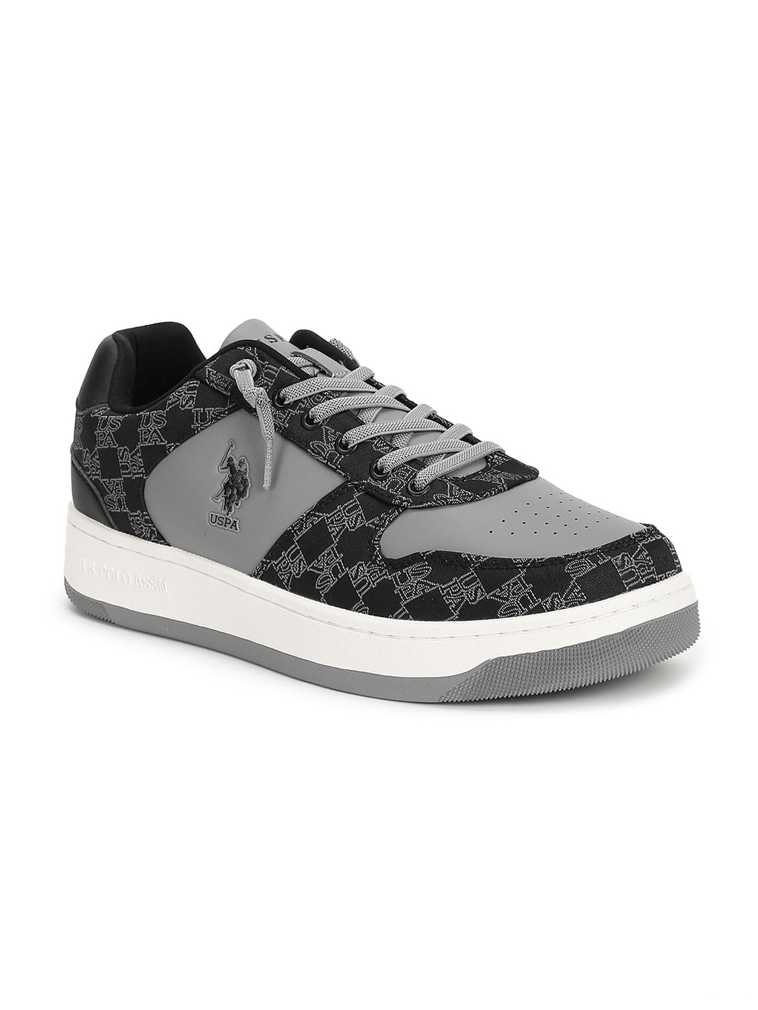 

U.S. Polo Assn. Men Printed Lace-Up Sneakers, Black