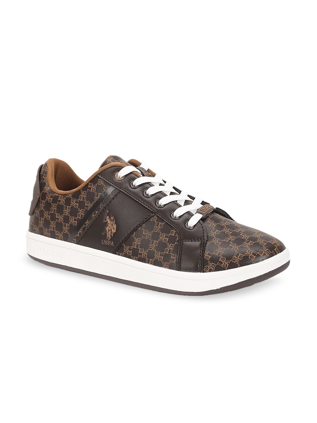 

U.S. Polo Assn. Men Printed Lace-Up Sneakers, Brown