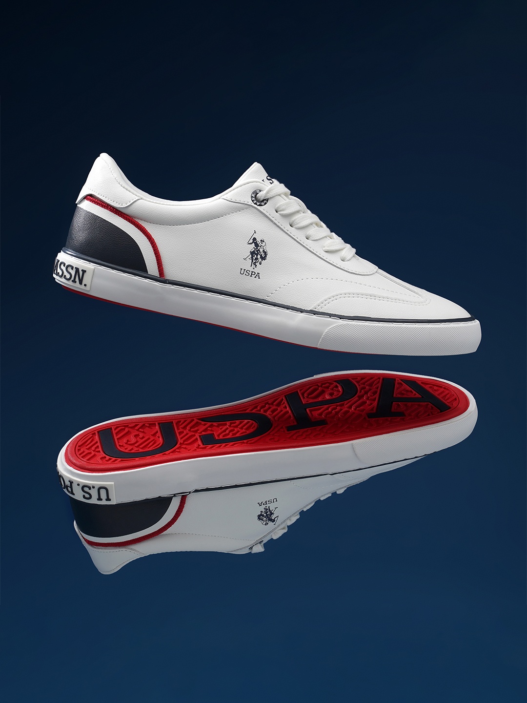 

U.S. Polo Assn. Men Colourblocked Sneakers, White