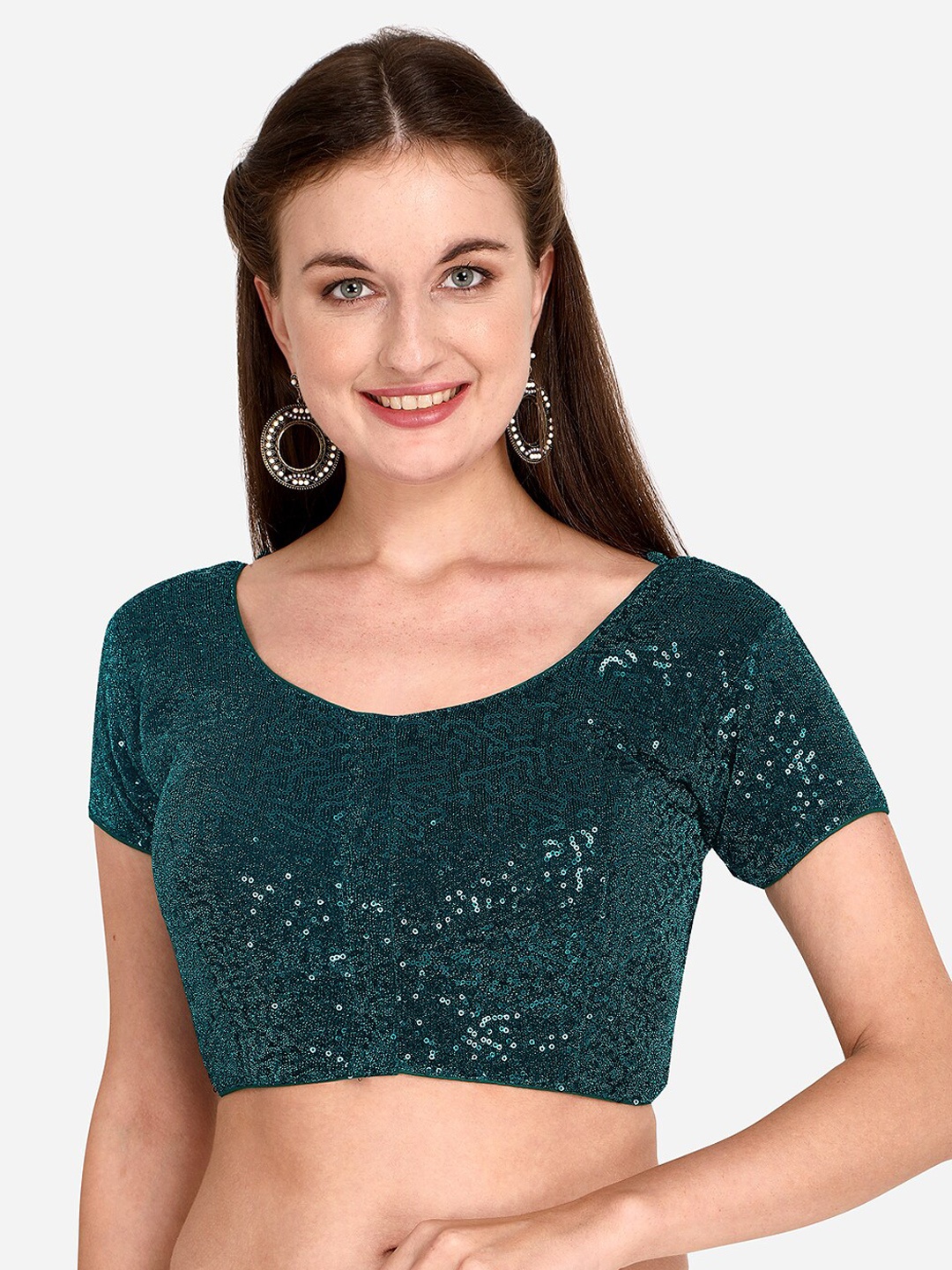 

Amrutam Fab Sequence Saree Blouse, Green
