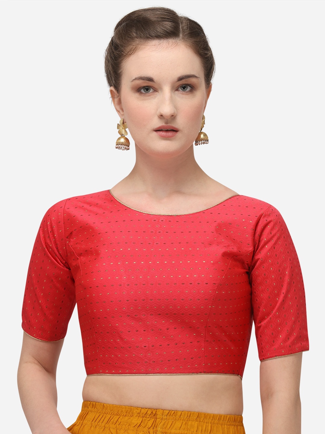 

Amrutam Fab Self Design Saree Blouse, Peach