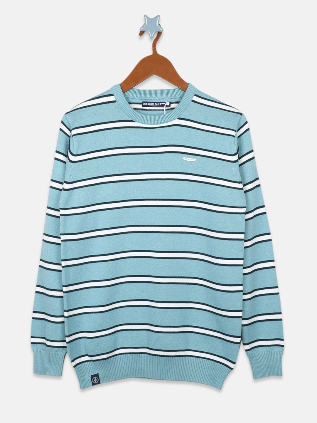 

Monte Carlo Boys Striped Pure Cotton Pullover, Blue