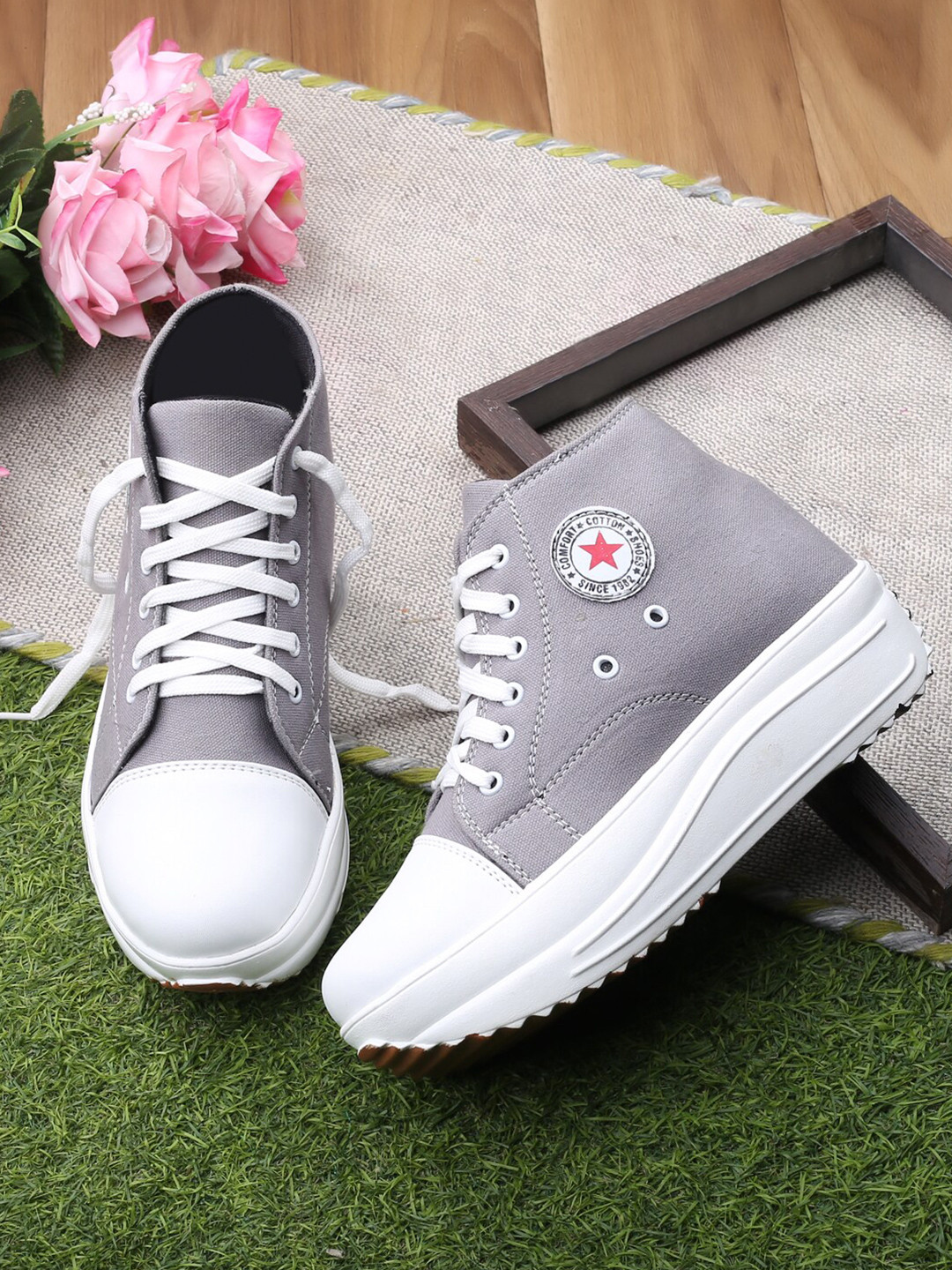 

mr.wonker Women 3D Chassis Colourblocked Deziner Sports Shoes, Grey