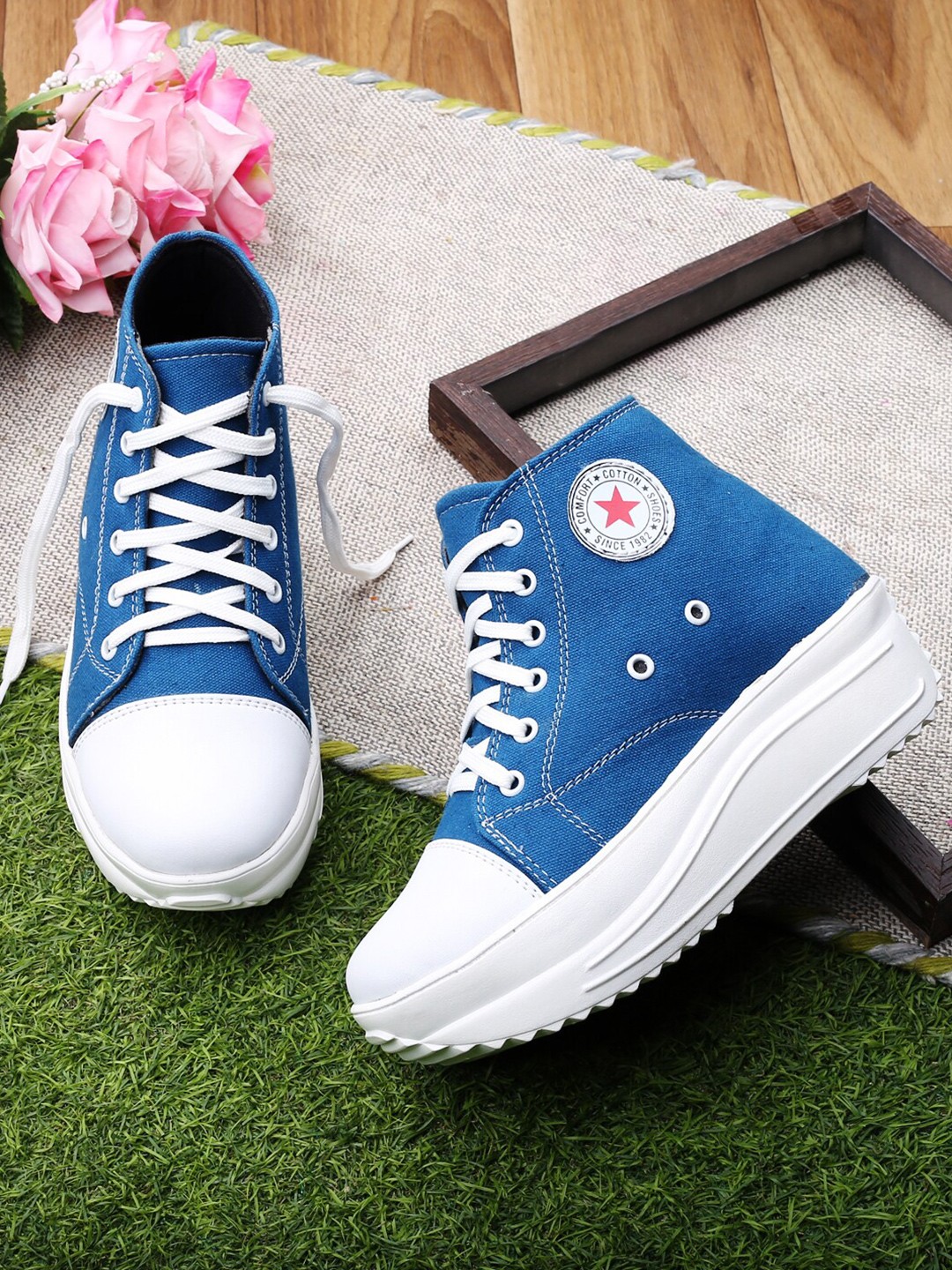 

mr.wonker Women 3D Chassis Colourblocked Deziner Sports Shoes, Blue