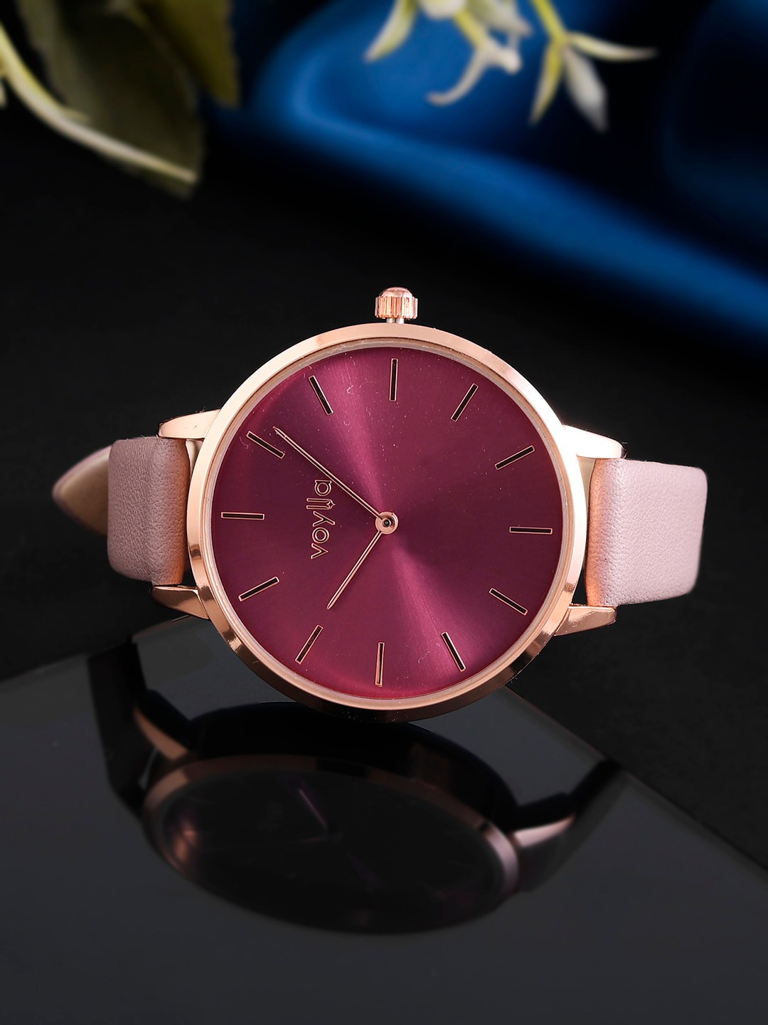 

Voylla Women Leather Bracelet Style Straps Analogue Watch 8905124490541, Pink