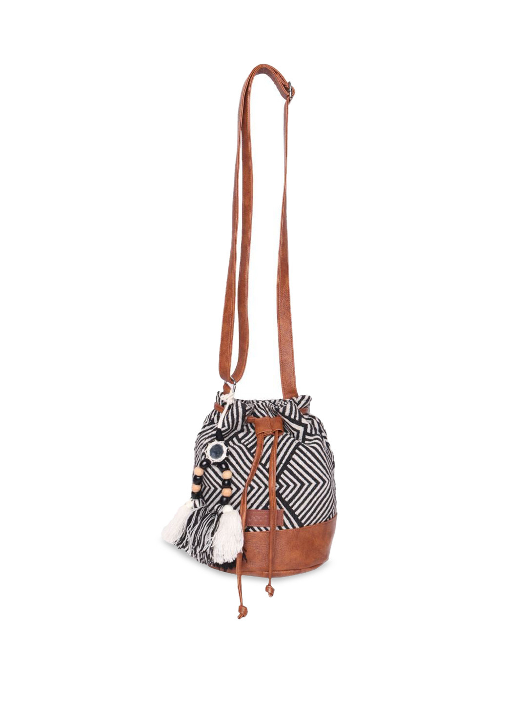 

ASTRID Bucket Sling Bag with Tasselled, Black