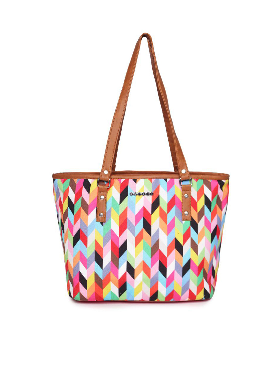

ASTRID Geometric Printed Shopper Shoulder Bag, Brown
