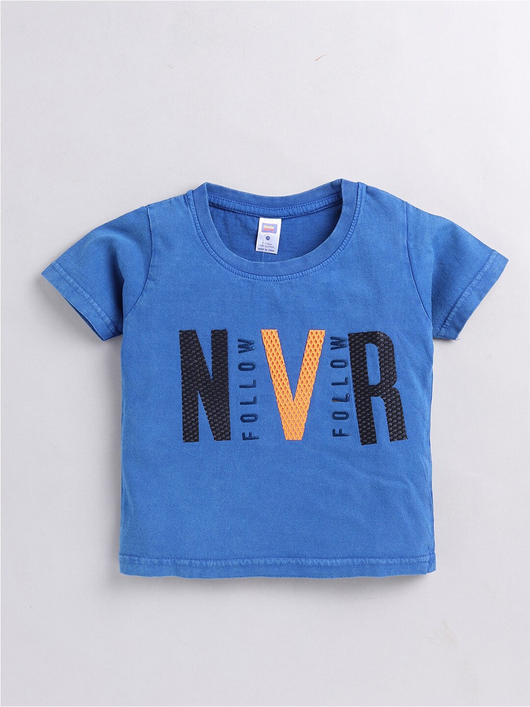 

Nottie Planet Girls Typography Printed Pure Cotton T-shirt, Blue
