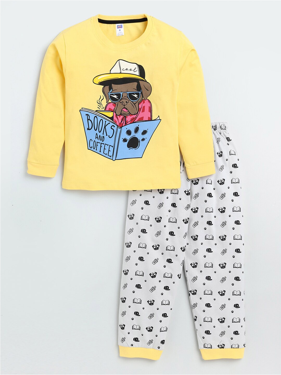 

Nottie Planet Boys Cotton T-shirt with Pyjamas Set, Yellow