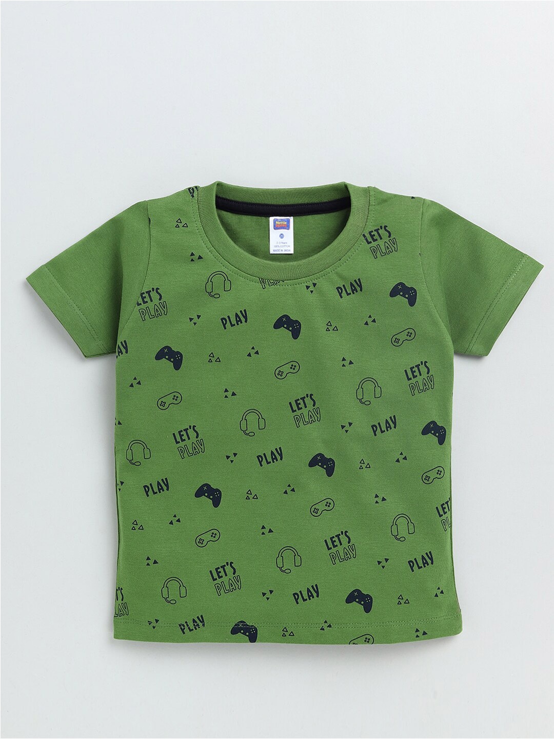 

Nottie Planet Boys Round Neck Graphic Printed Cotton T-shirt, Green