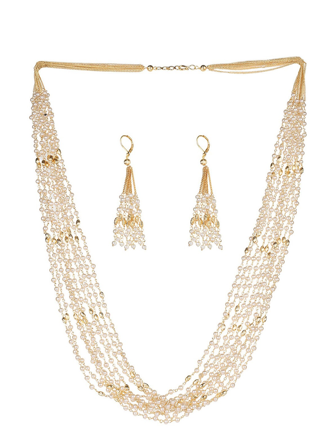 

MAD CLUB Gold-Plated Pearls Beaded Layered Jewellery Set